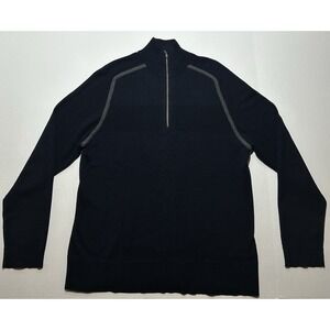 Smartwool Mens Medium Ripple Ridge Stripe Half Zip Sweater Pullover Merino Wool